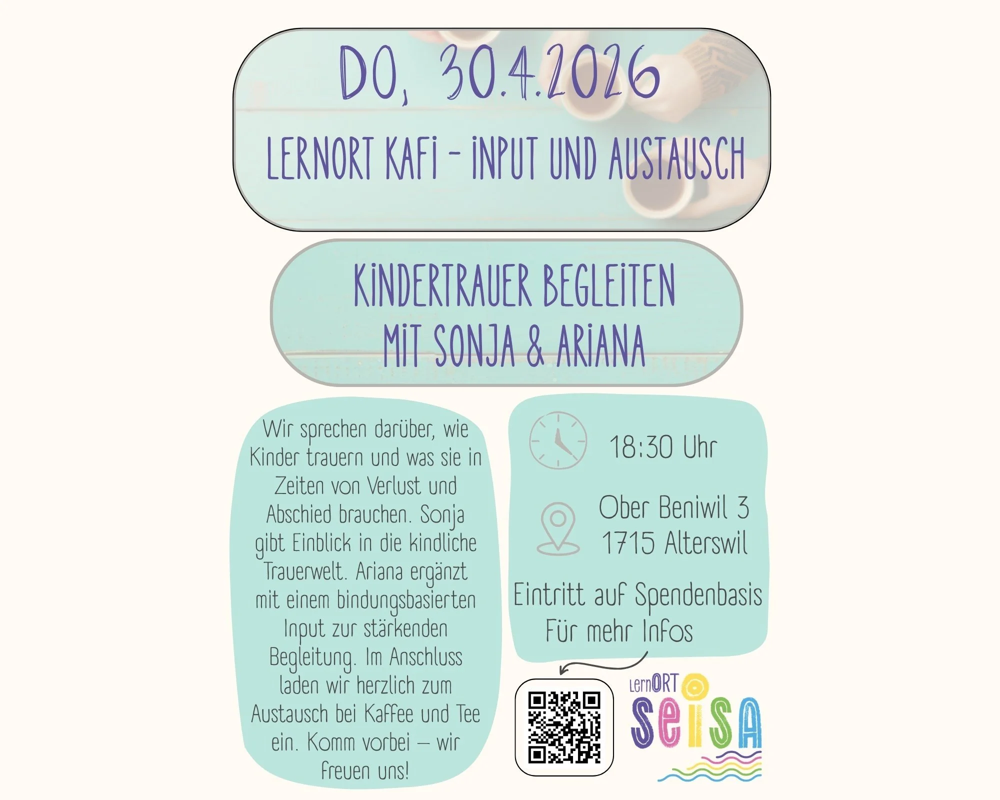 News vom LernOrt SEISA: neues LernOrt-Kafi