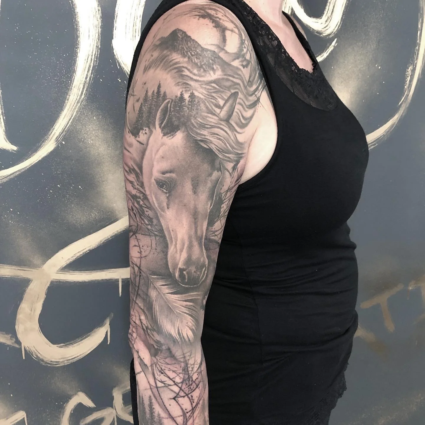 Pferde Tattoo Abstract