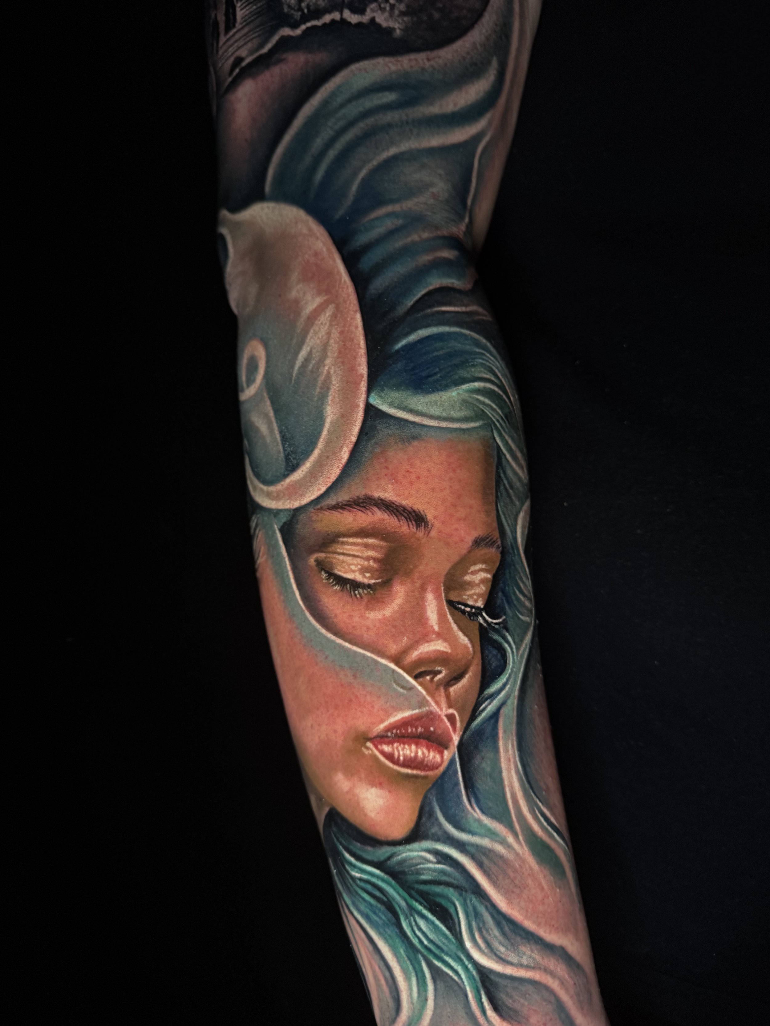 Portraittattoo Arm
