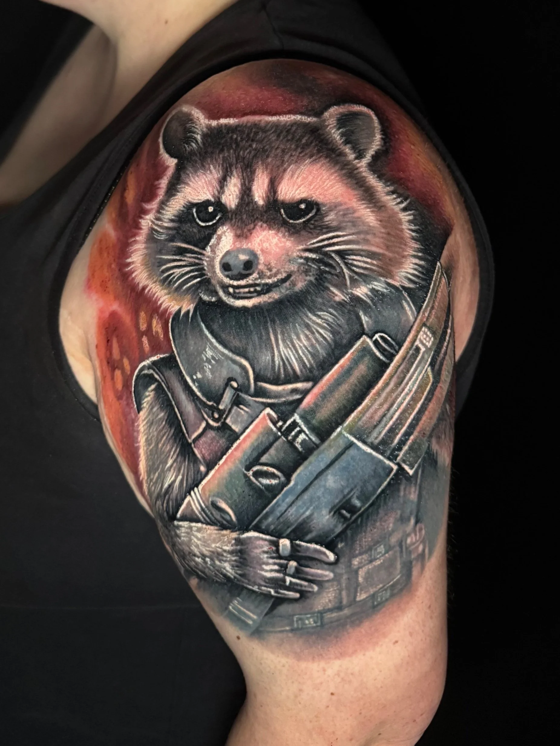Rocket Waschbär Tattoo 