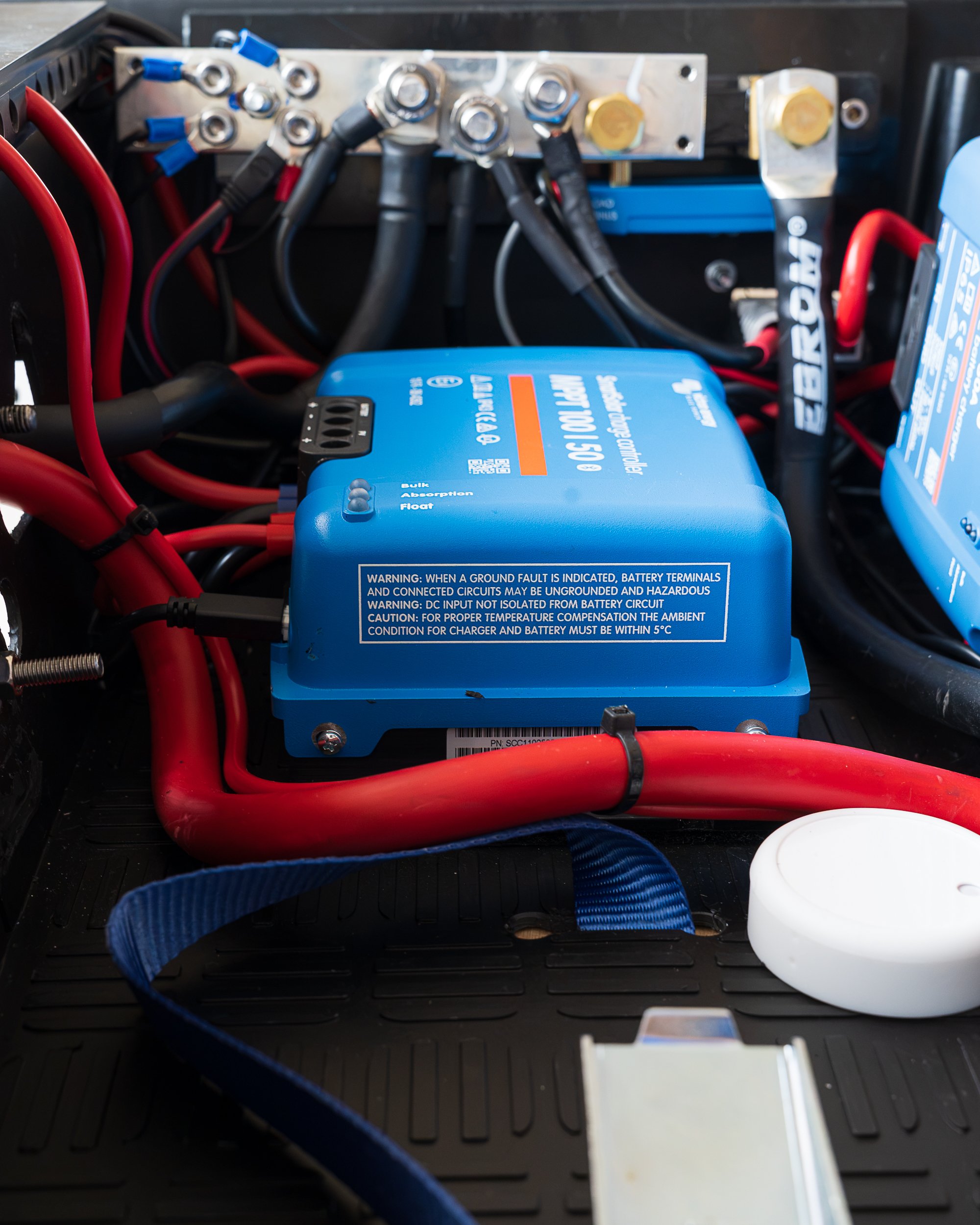 The MPPT charge controller — turning rooftop solar into usable battery charge.