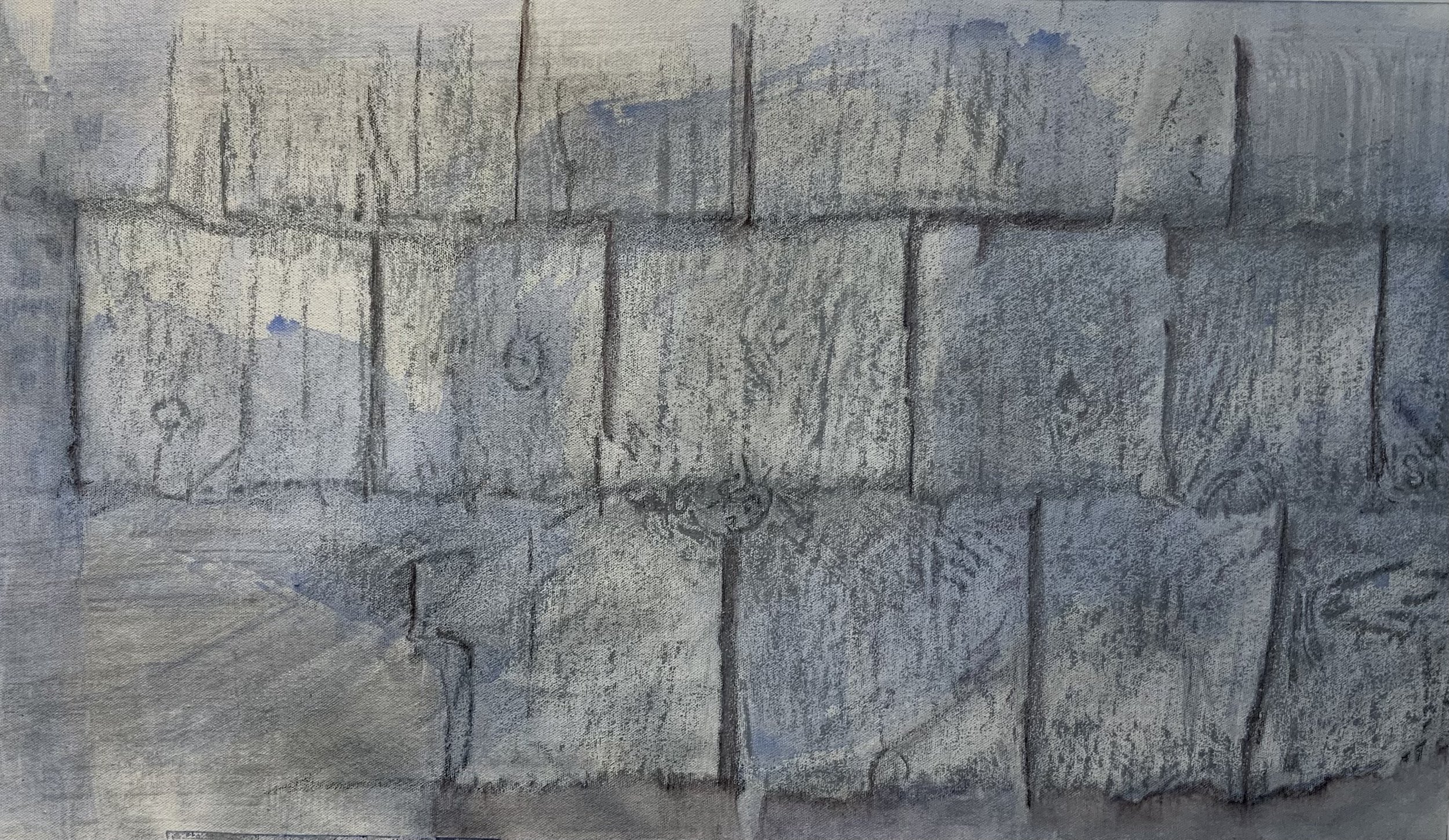 fish house shingles | monhegan | 15x26 | acrylic | 2021 | $700