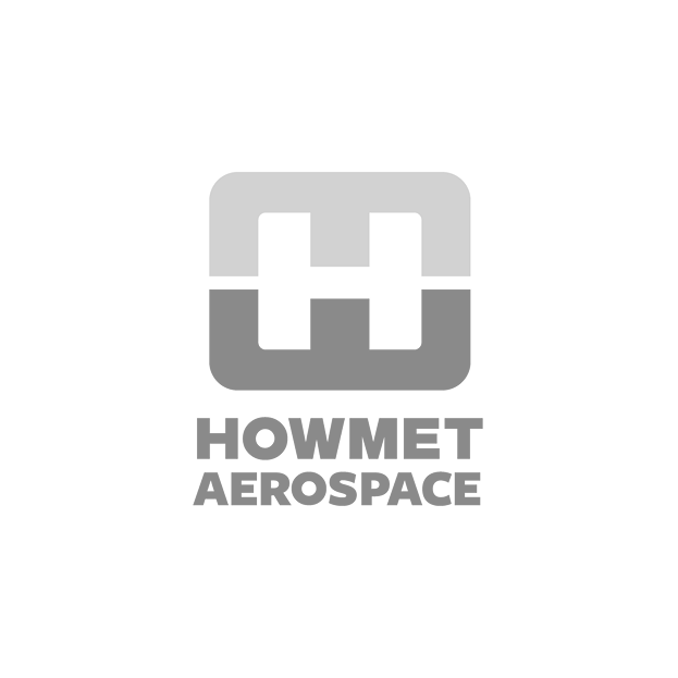 Black and white logo for Howmet Aerospace with stylized letter H