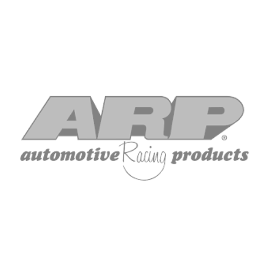 Logo for ARP automotive racing products, featuring bold uppercase letters 'ARP' in gray with 'automotive Racing products' in smaller cursive and typeface below.