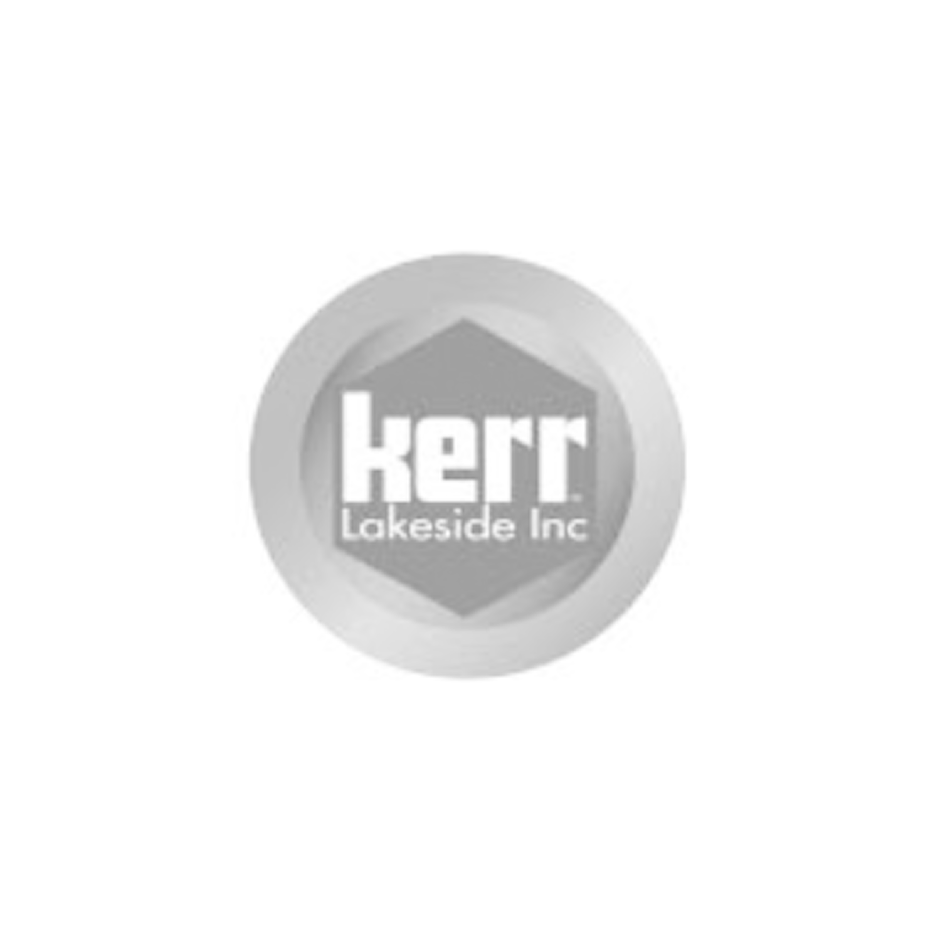 Grayscale logo for Kerr Lakeside Inc with a hexagon shape and text inside.