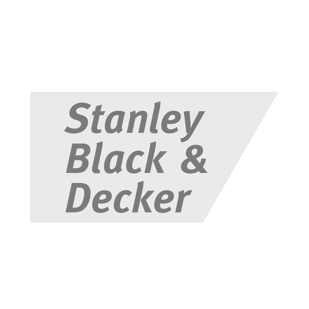 Logo of Stanley Black & Decker company in gray text on a light background
