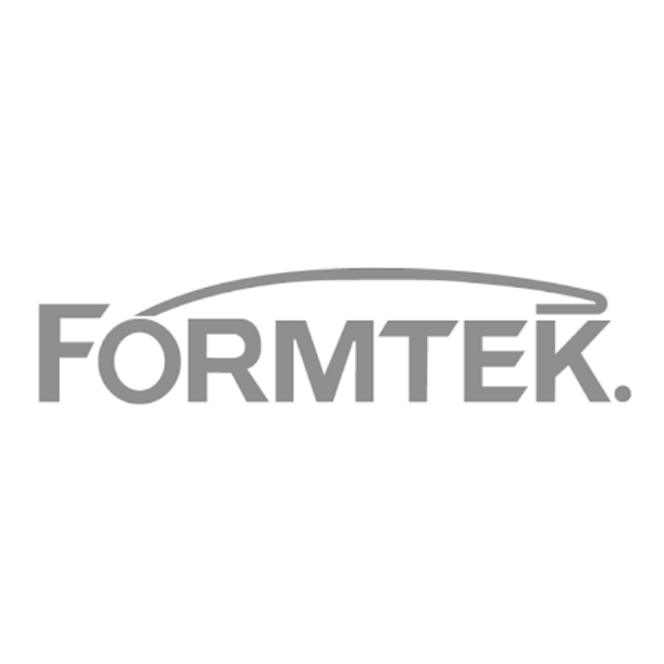 Gray logo with the word 'FORMTEK' in bold letters and a curved line above it.
