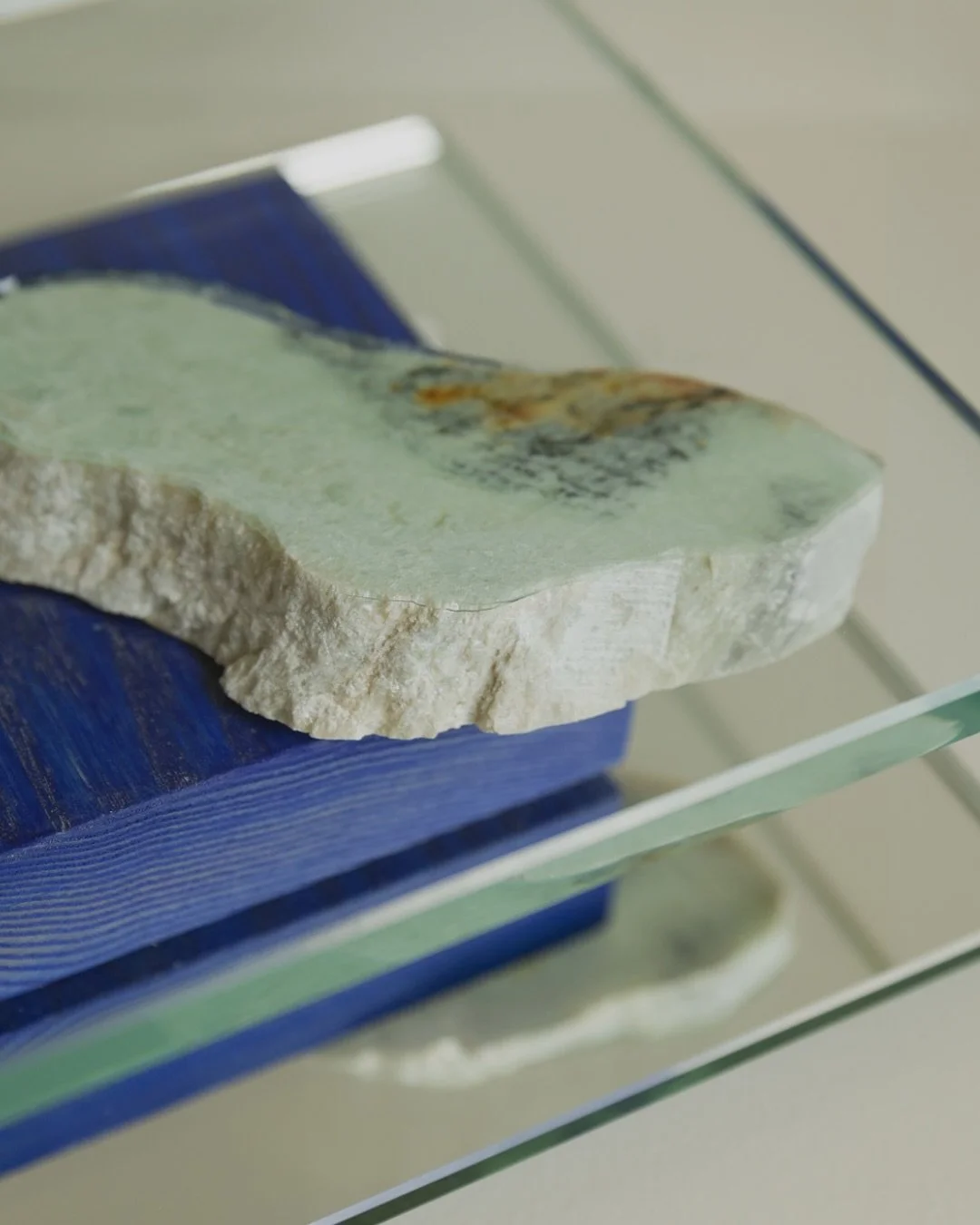 Original artwork by Danish artist Anne Nowak and Australian creative Ari Prasetya. Made with wood, soapstone, glass and mirror. Part of 10 unique artworks in the AMALGAM Collection.

In the AMALGAM Collection, you will find familiar objects that have