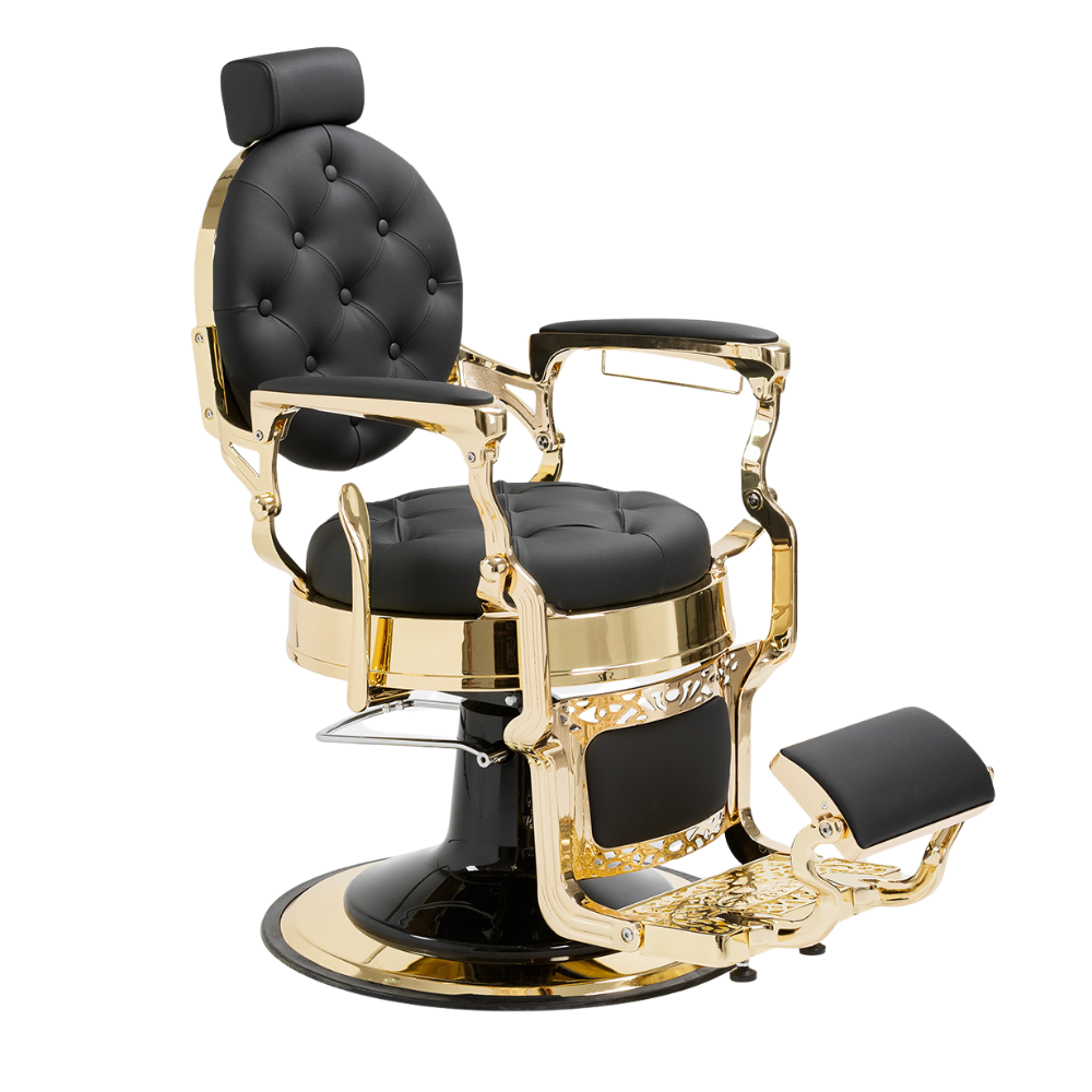 CADEIRA DE BARBEIRO MACK GOLD BLACK