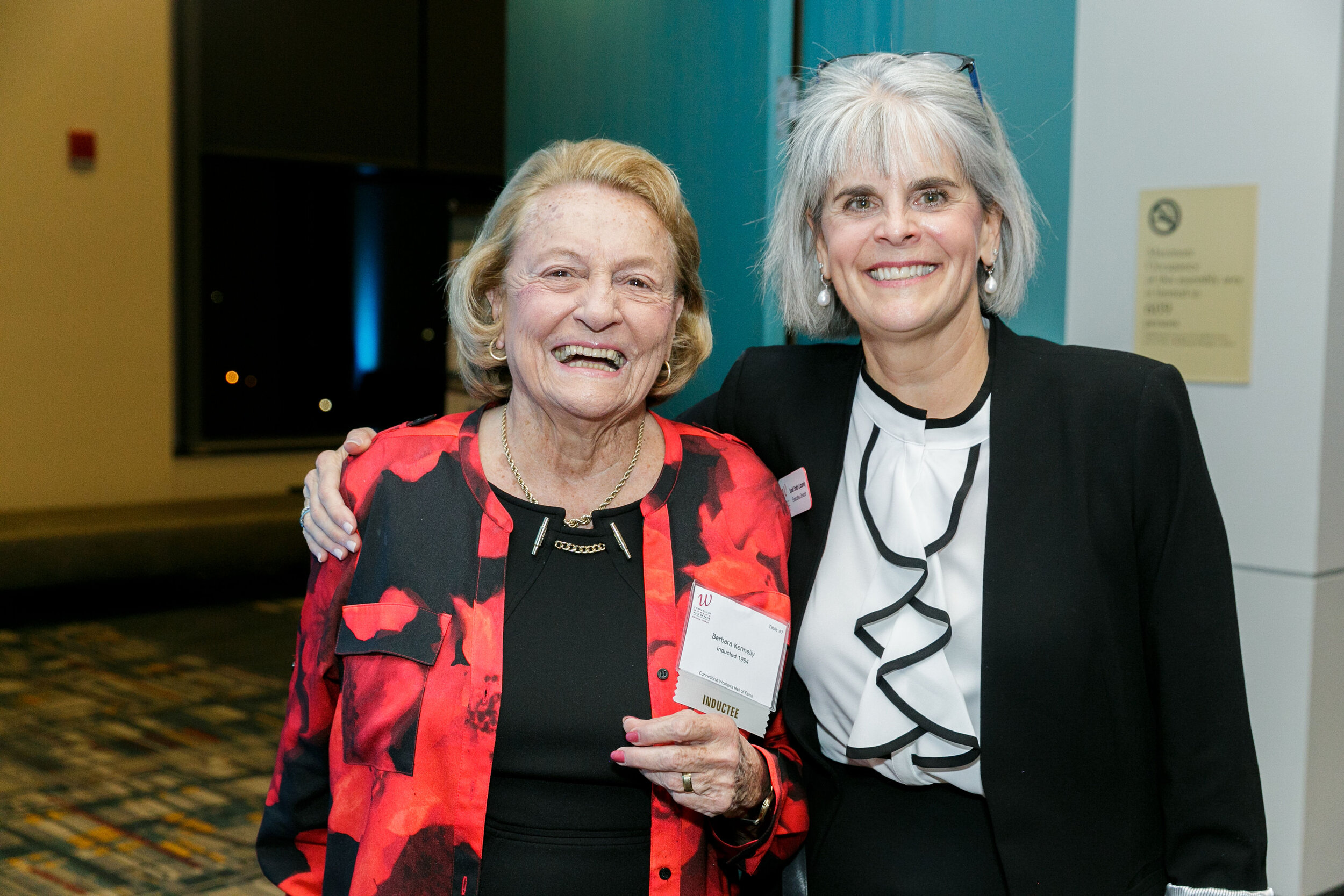  CWHF Inductee Barbara Kennelly with CWHF Executive Director, Sarah Lubarsky  