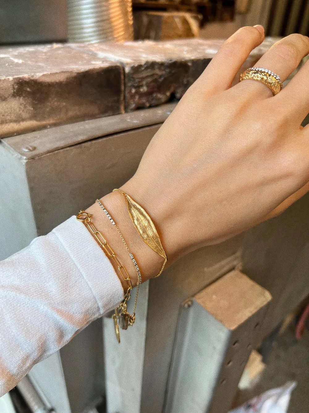 Gold Olive Leaf Bracelet NURNEI