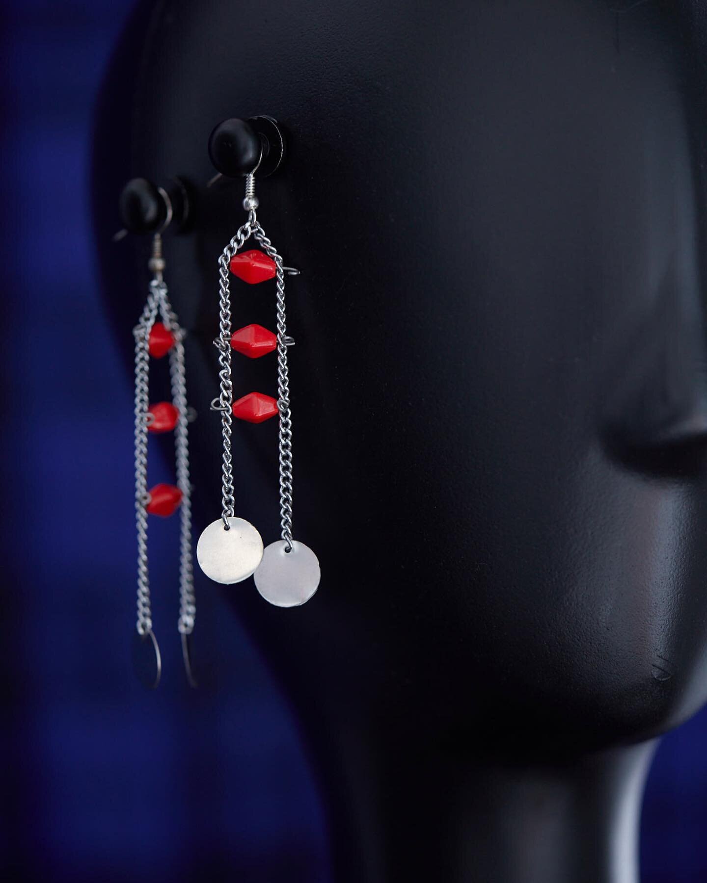 SALE CODE EVERYTHING20
These are my favorite of the earrings that Rose makes as far as design and structure go. I call them &quot;chimes&quot; earrings, the silver shiny dangly things are called ROMBOI which you see all the time in Maasai culture.