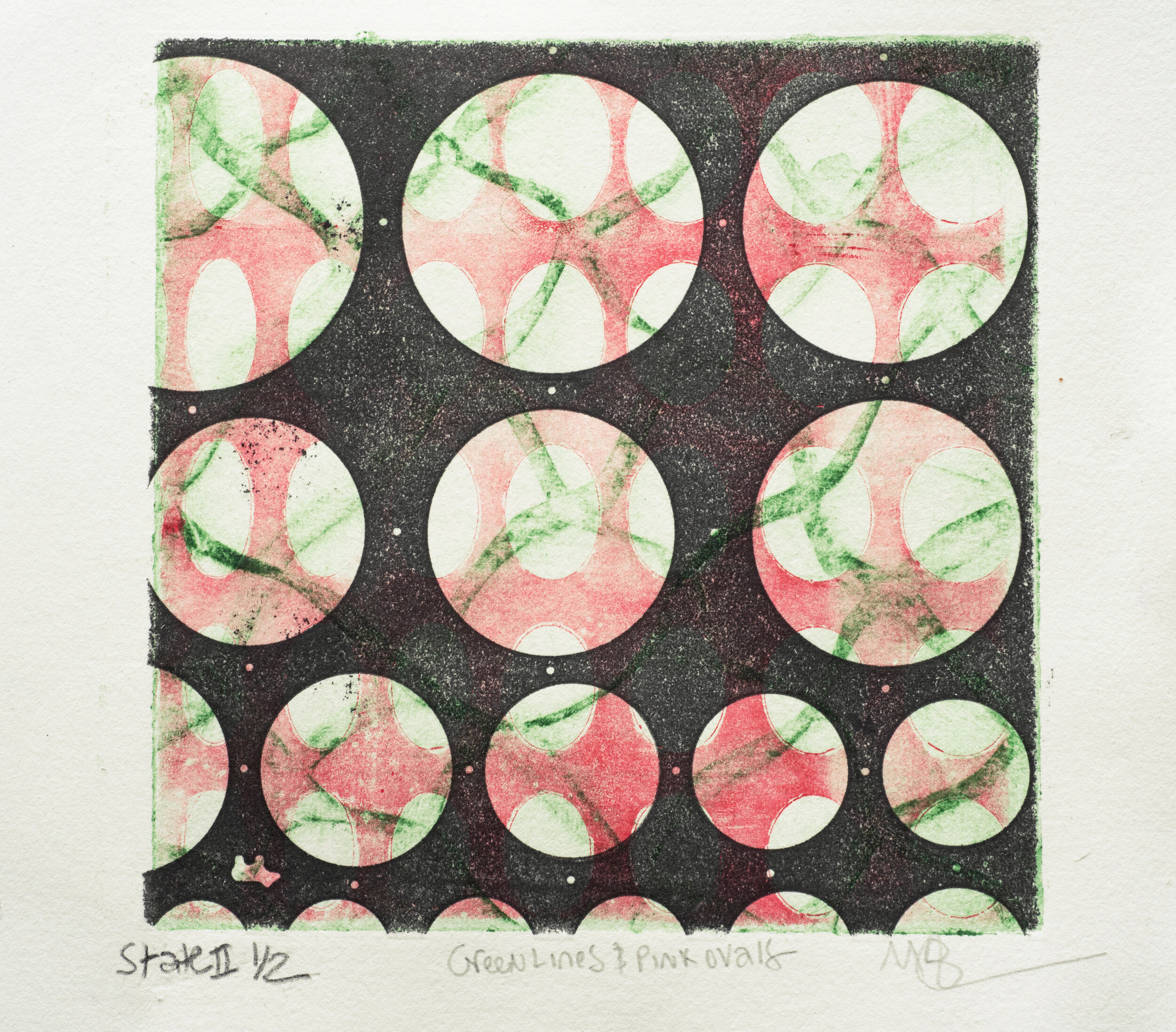 Green Lines and Pink Ovals State II