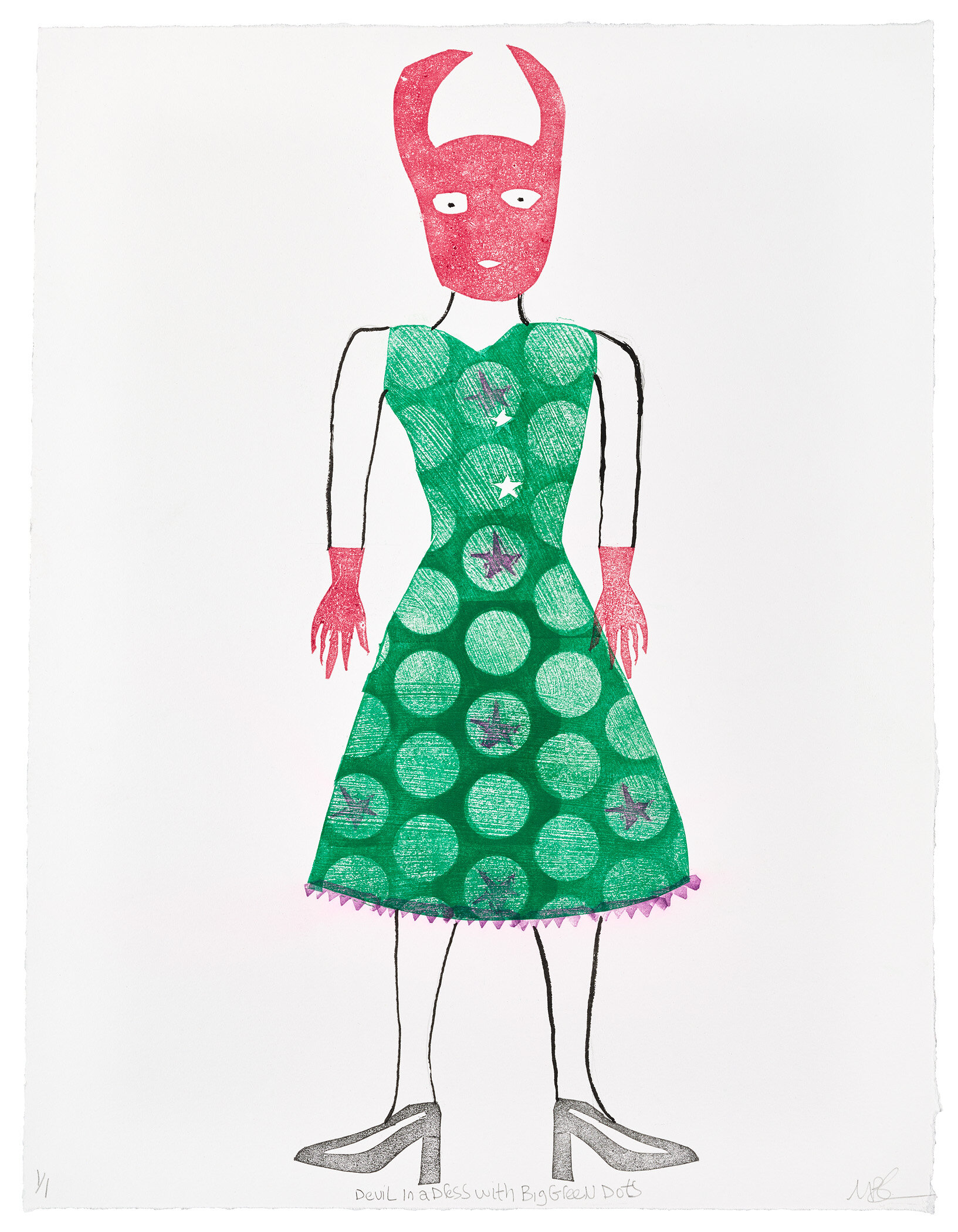 Devil in a Dress with Big Green Dots