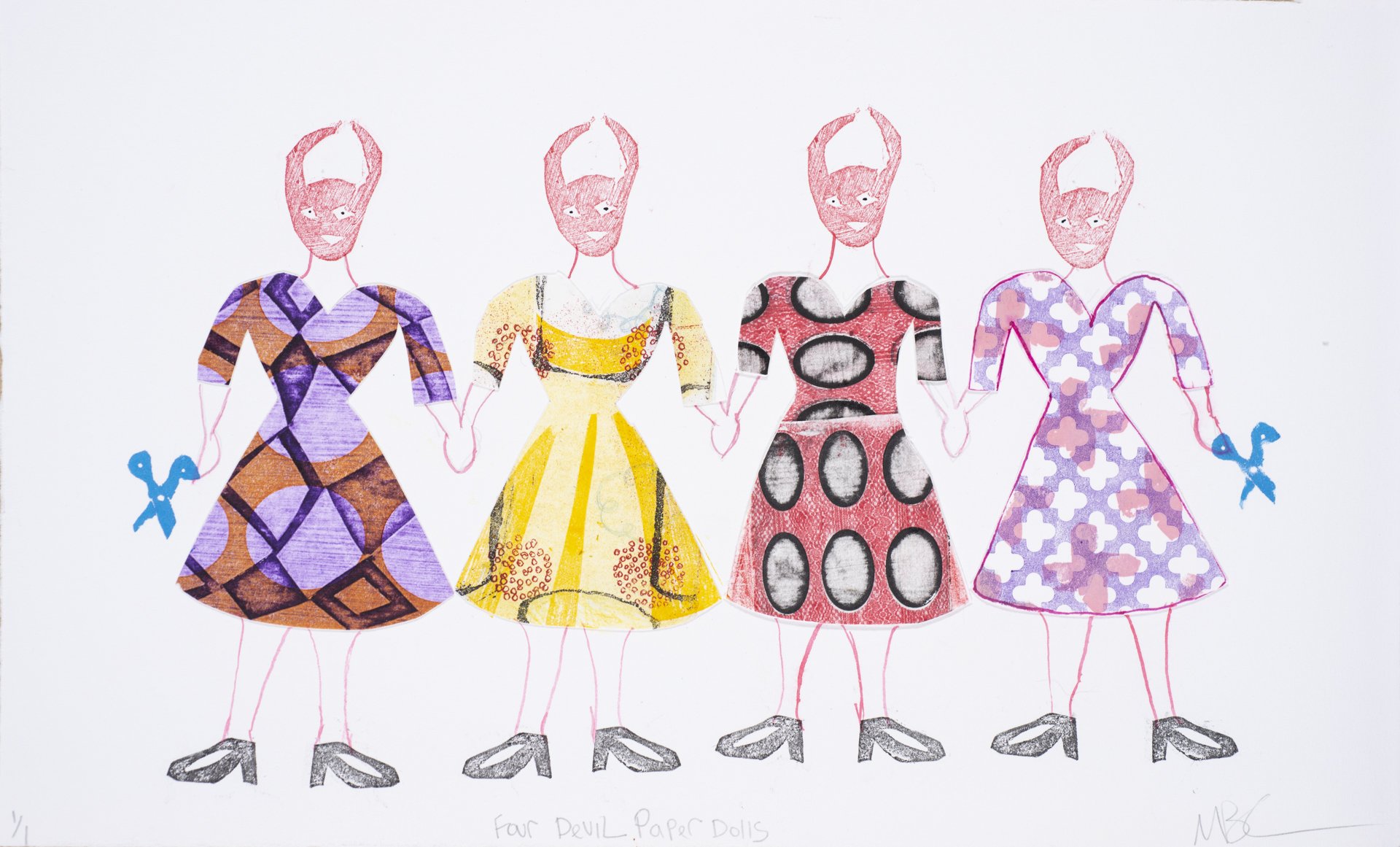 Four Devil Paper Dolls