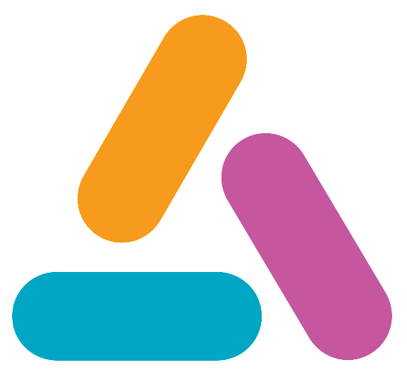 Four colorful capsules in orange, purple, teal, and blue arranged against a black background.