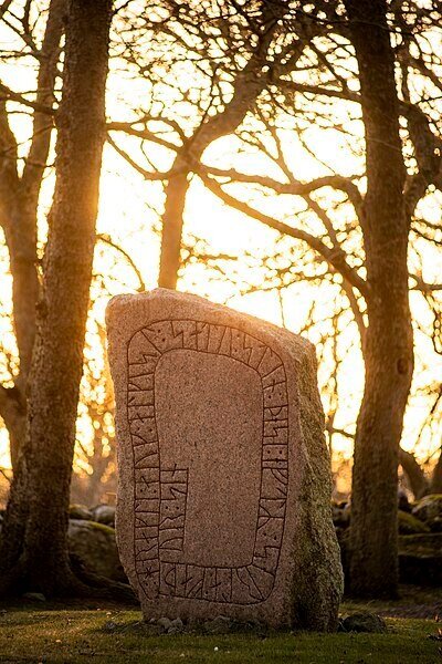  One of the runestones at Skalunda Church, Lidköping municipality.  Copyright information .  