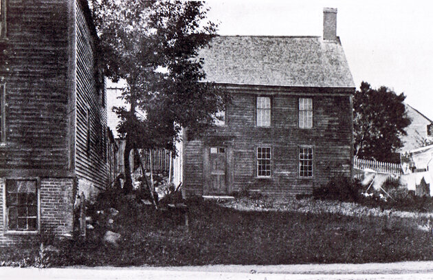  Harry Maine’s house, with the corner of the still-standing Jabesh Sweet house on the left.    
