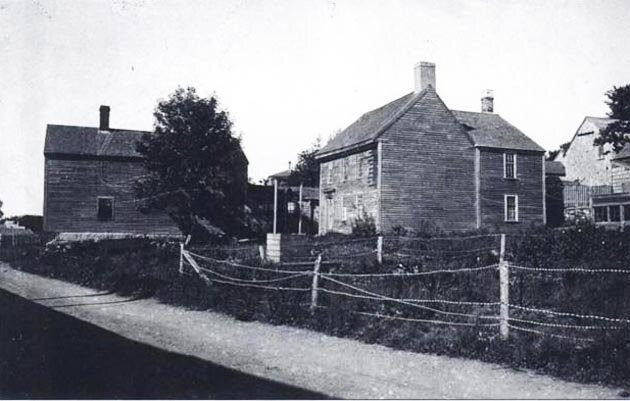  Harry Maine House on Water Street, no longer standing. The house to its left is the Jabesh Sweet house, still standing    