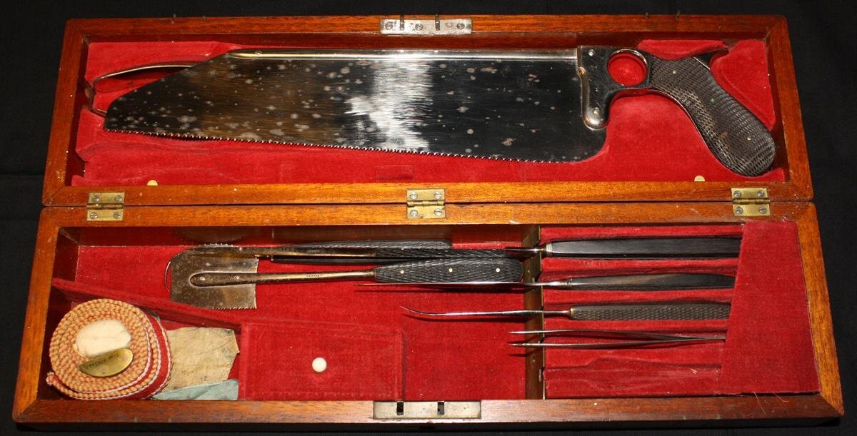 Amputation kit, ca. 1870. Image from U.S. National Library of Medicine.