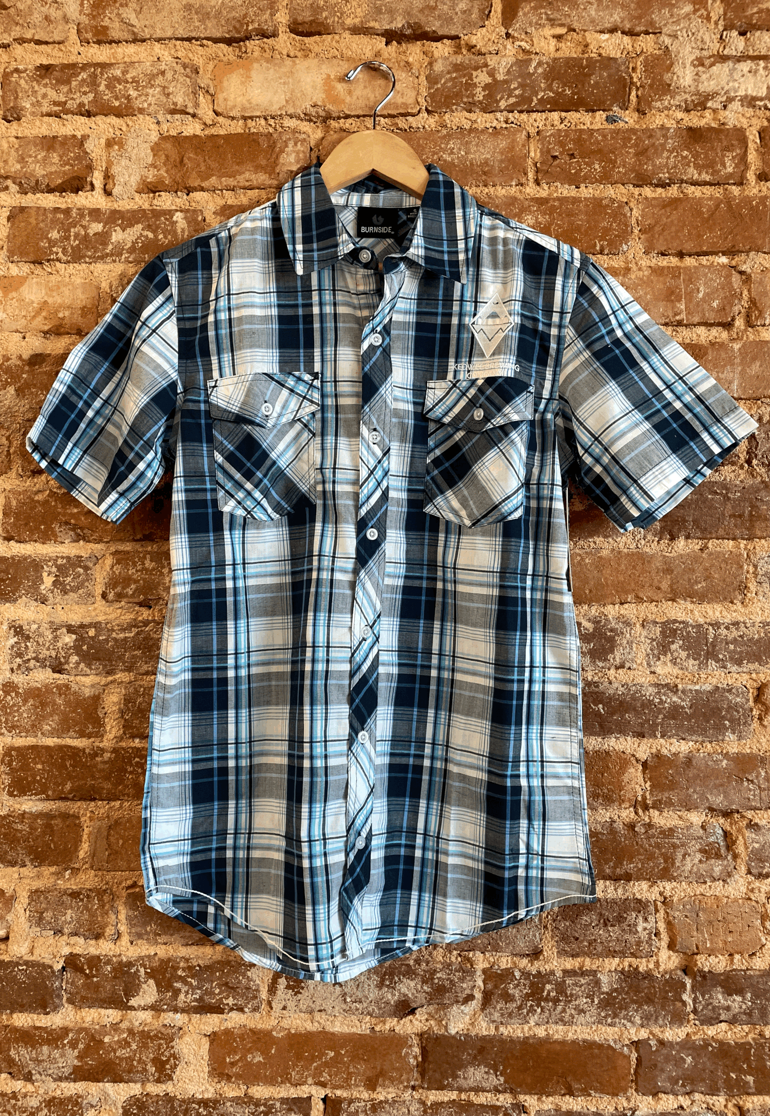 embroidered company dress shirt MAUVAIS Kantun Luxury Embroidery Floral Shirt in Blue XS main image 0