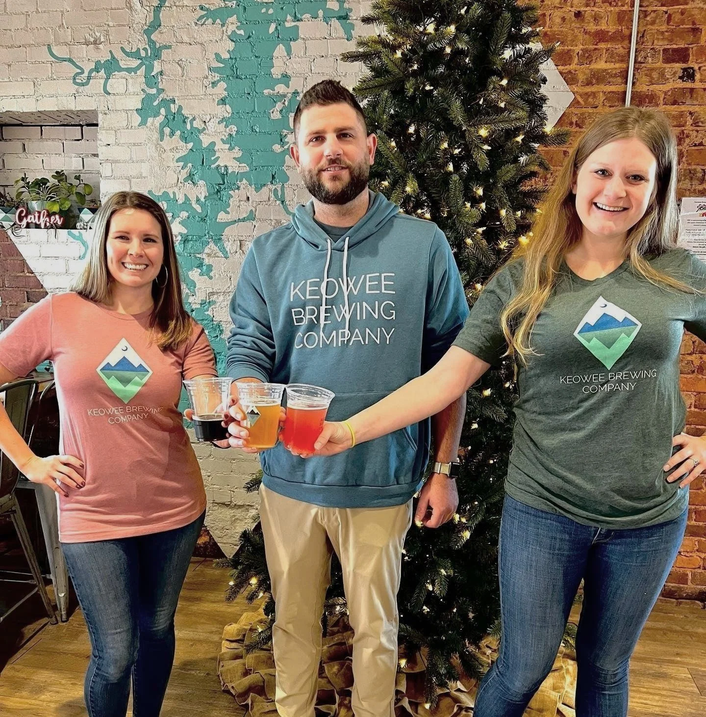 Image of Employees wearing Keowee Brewing Company merchandise