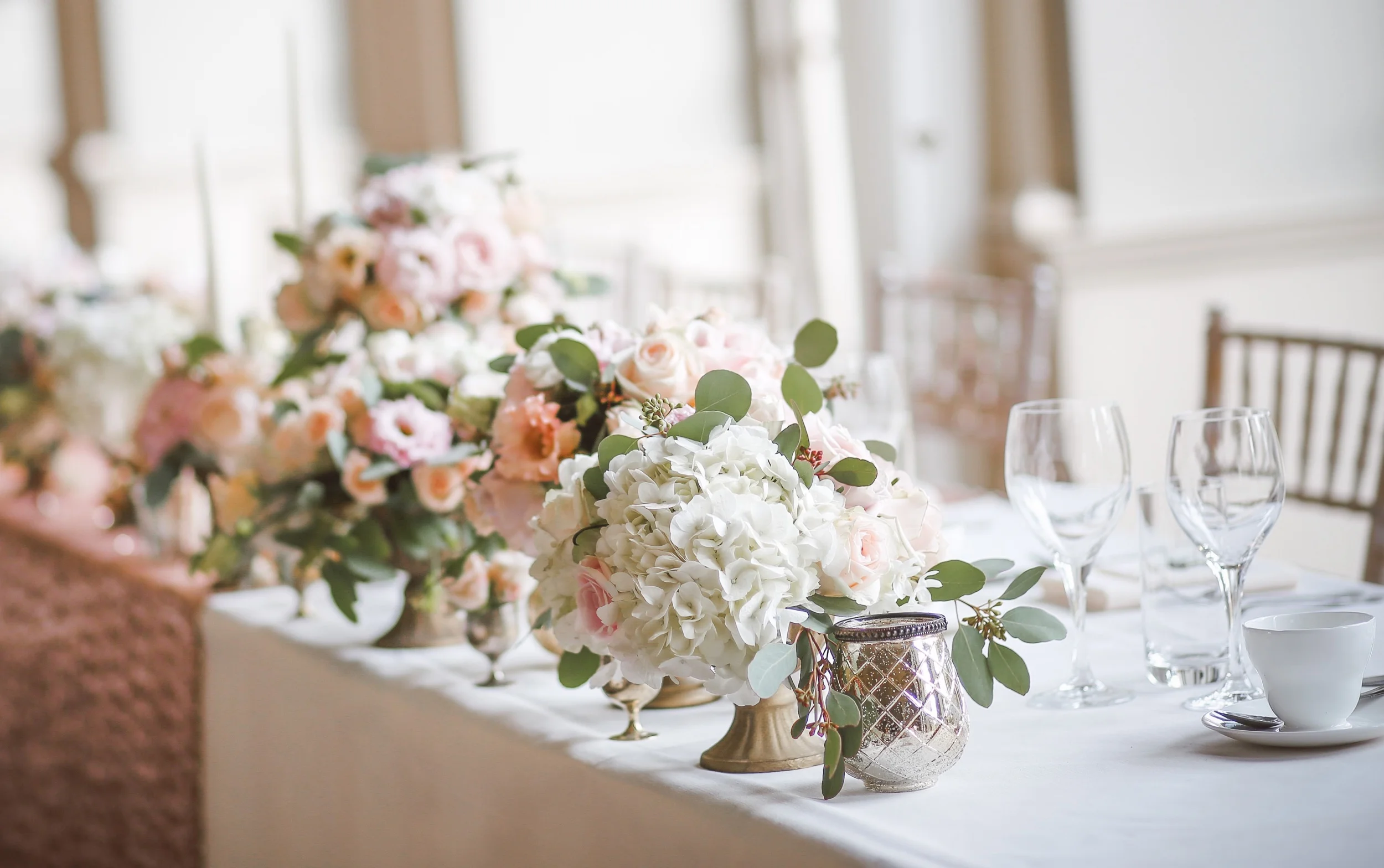 Blush and gold wedding day 