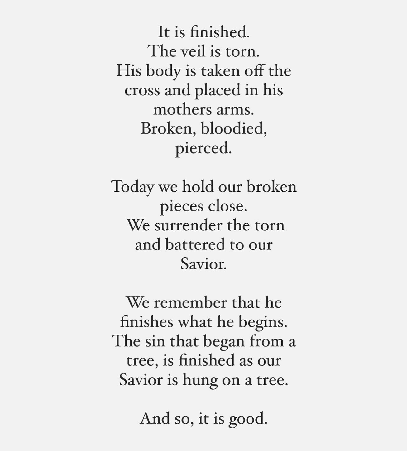 It is finished. #goodfriday