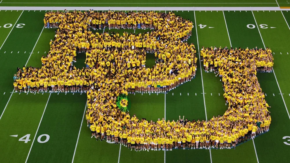 The class of 2028 signing the Baylor Line!! (He is in the green circle!) Sic 'em!!!