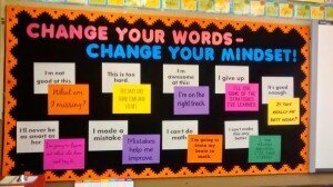 change your words - change your mindset bulletin board
