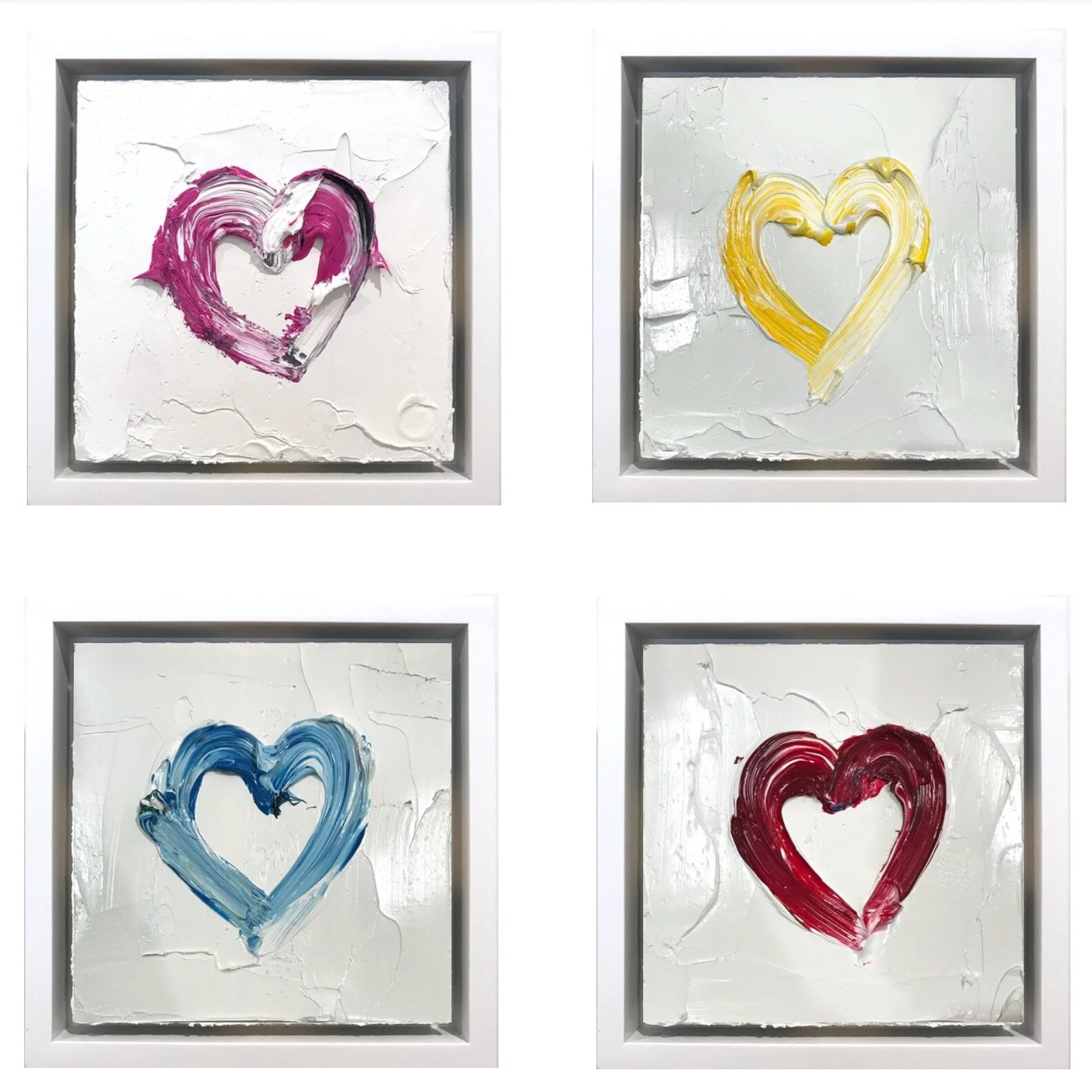 4 My Hearts, 6 x 6 inches each