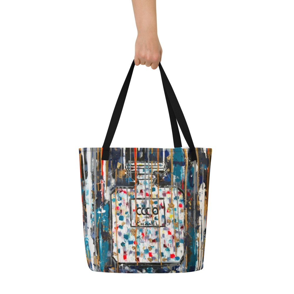 Dripping Dots - Loco for Coco Beach Tote Bag with Pocket — Cindy