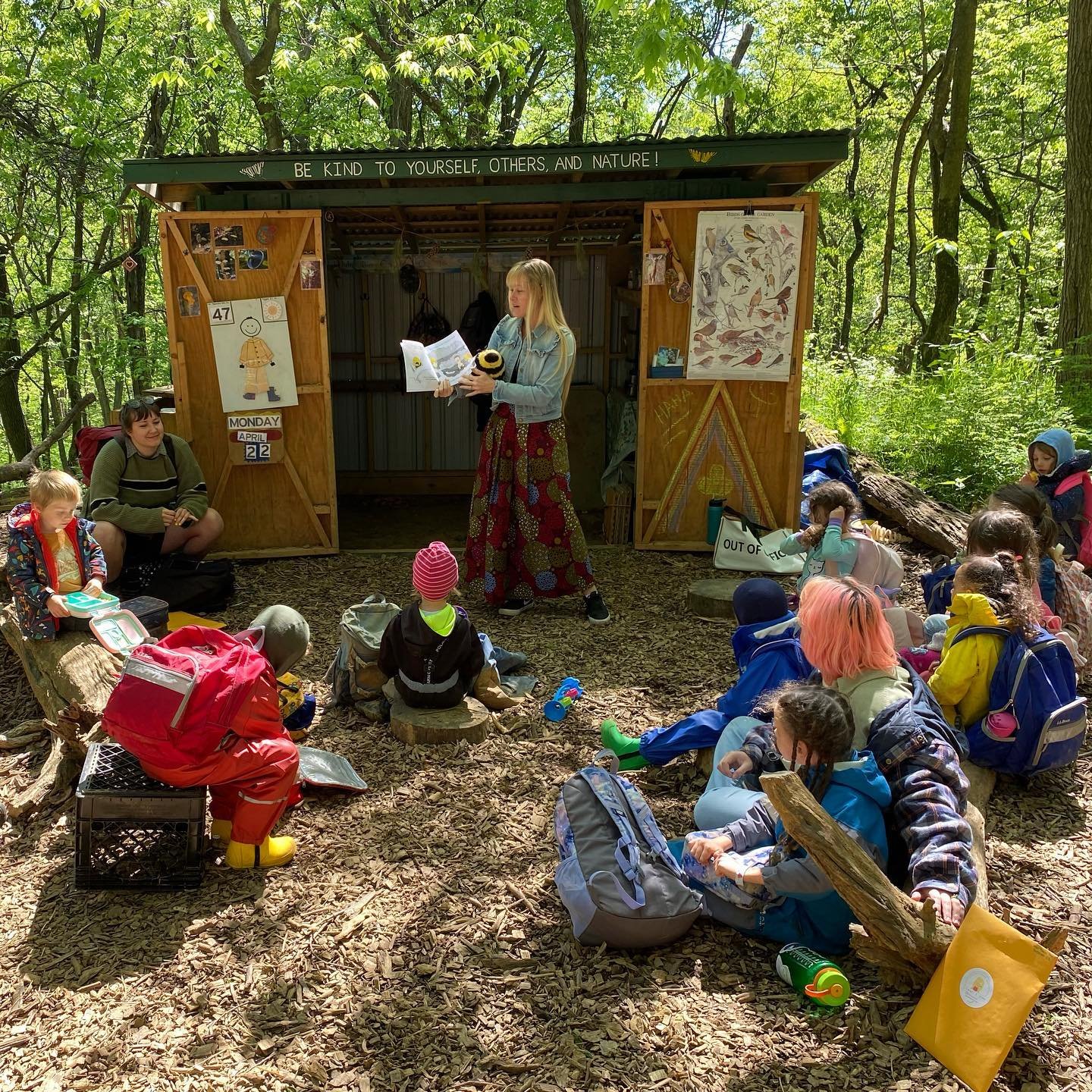 I can think of no better &ldquo;classroom&rdquo; to visit on Earth Day than the outdoor class at the Louisville Nature Center! 🌲🌻☀️
Here, the students learn and explore outdoors all year long. This forest school always calls to my spirit and I&rsqu