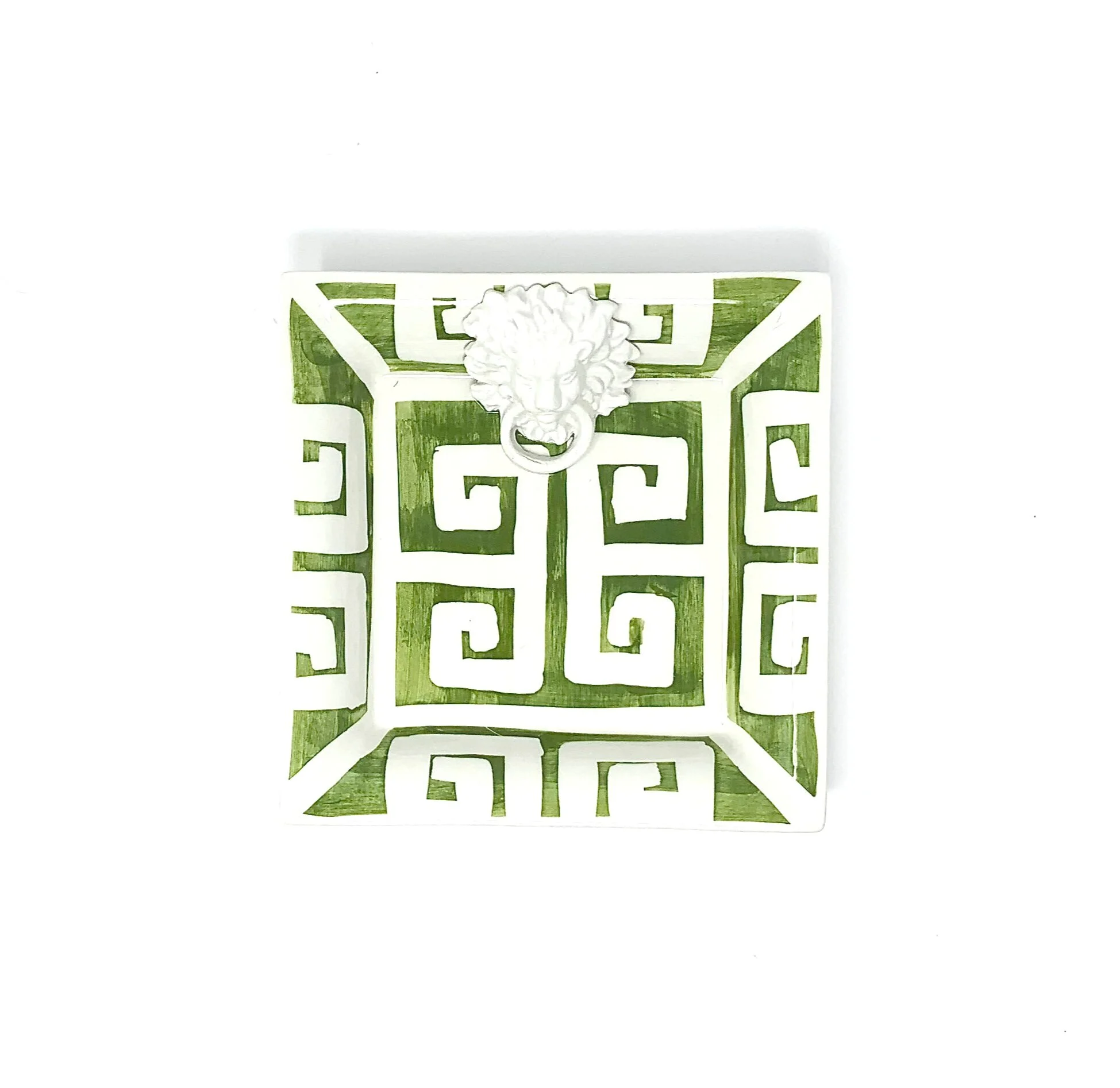 Greek Key Small Square with Lion