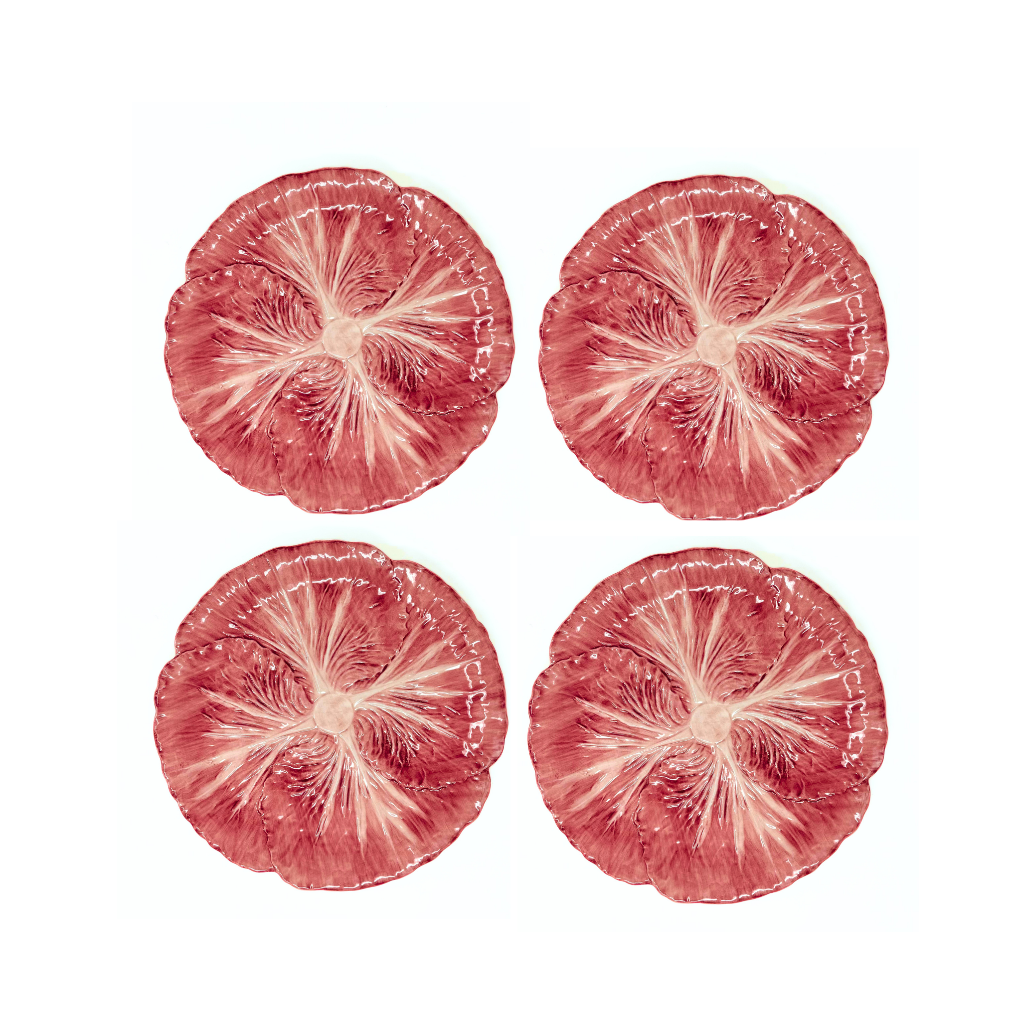 Hand-painted Italian ceramic radicchio salad plates.