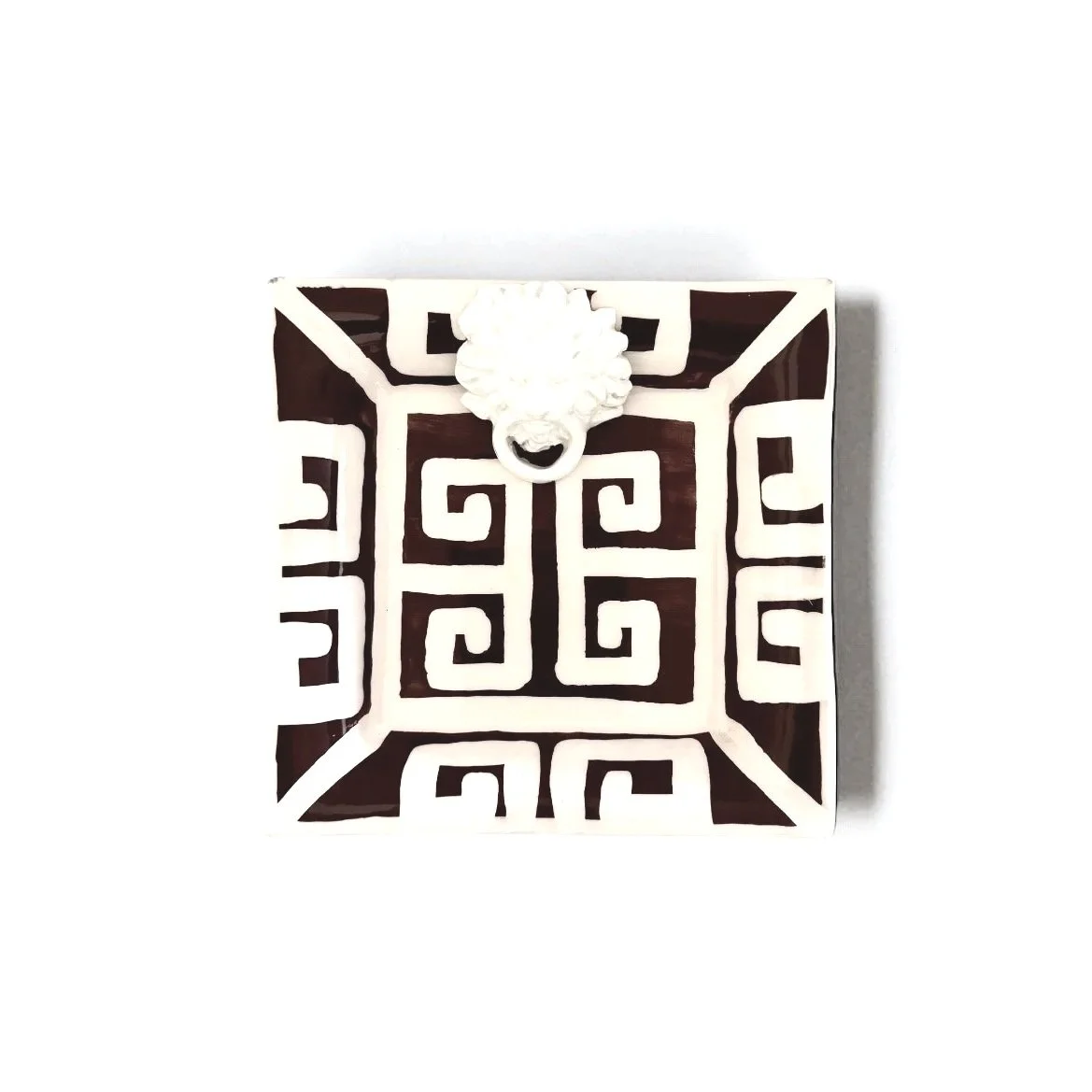 Greek Key Small Square with Lion