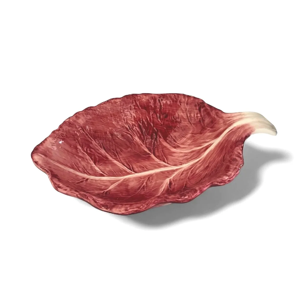 Radicchio Leaf Serving Bowl - Red
