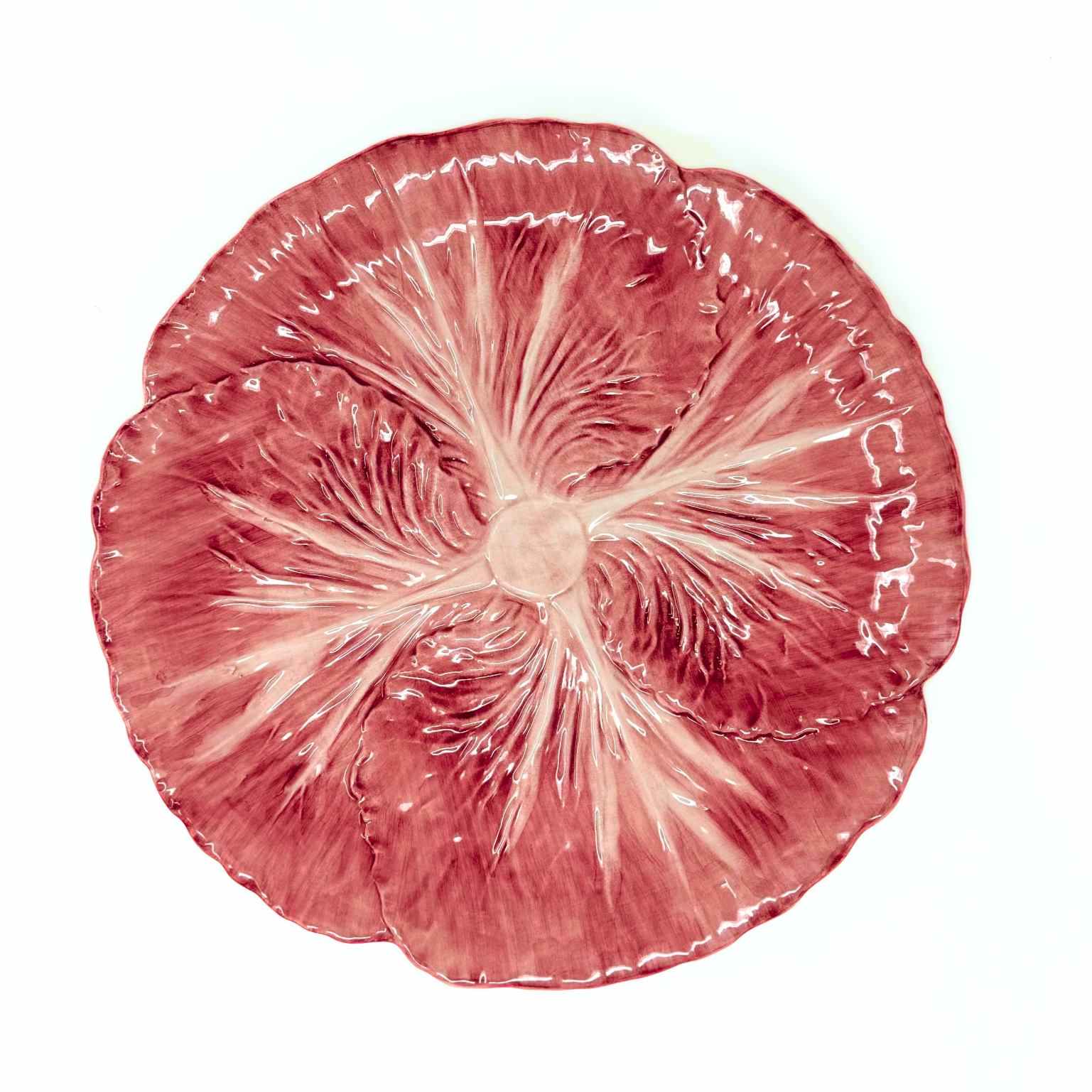 Hand-painted Italian ceramic radicchio salad plate.