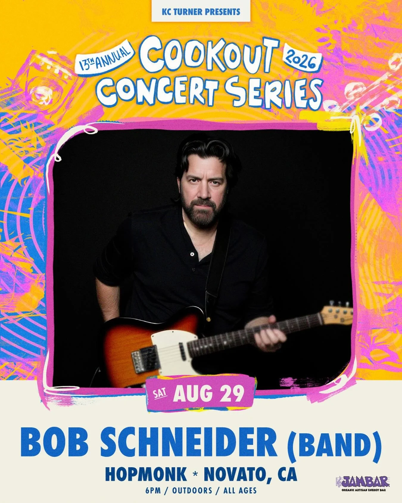 Bob Schneider is bringing his band to our Cookout Concert Series - Outdoors at HopMonk - Novato, CA 

Special guest Stroke 9 (trio) open the show!

Saturday, August 29 | 6pm