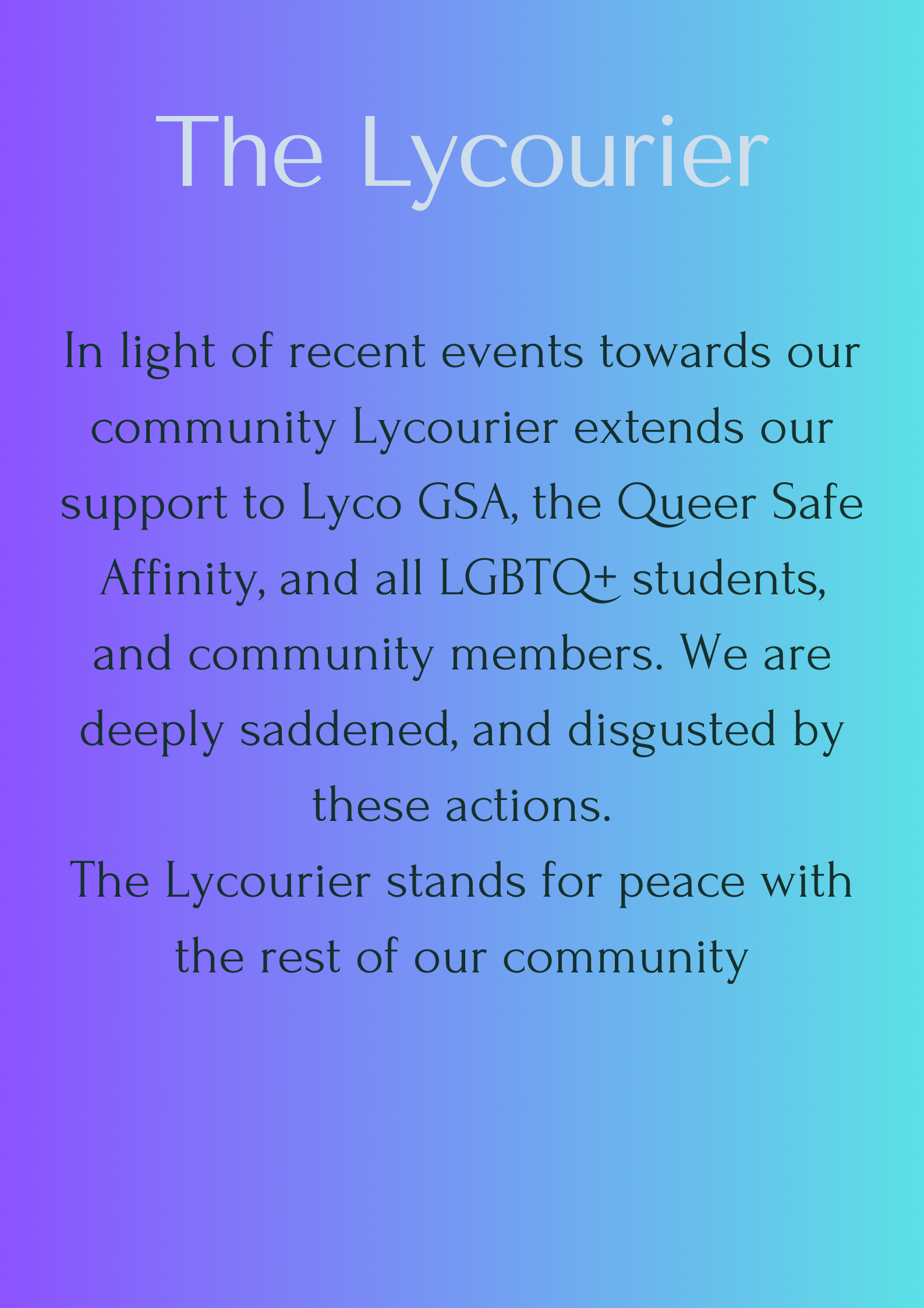 Statement from Lycourier regarding recent events