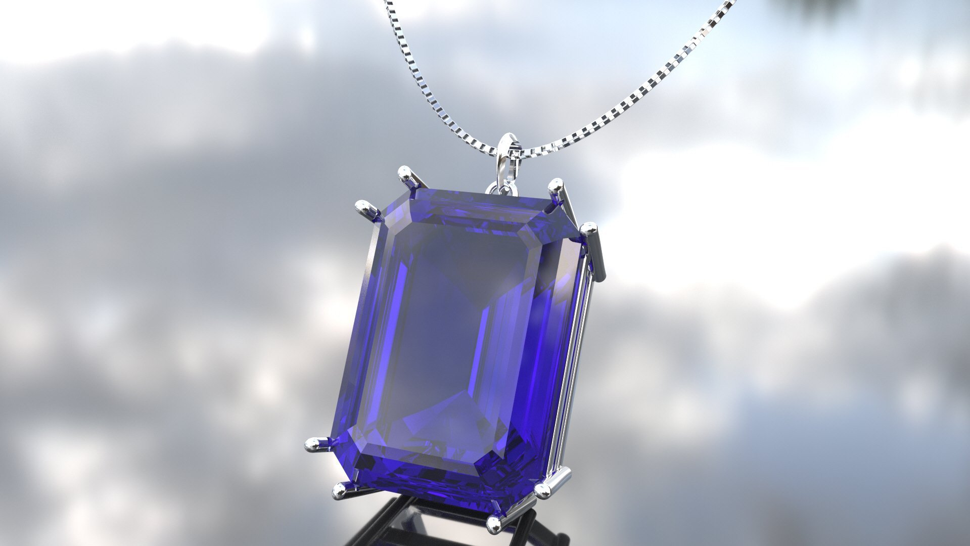 Emerald Amethyst Pendant