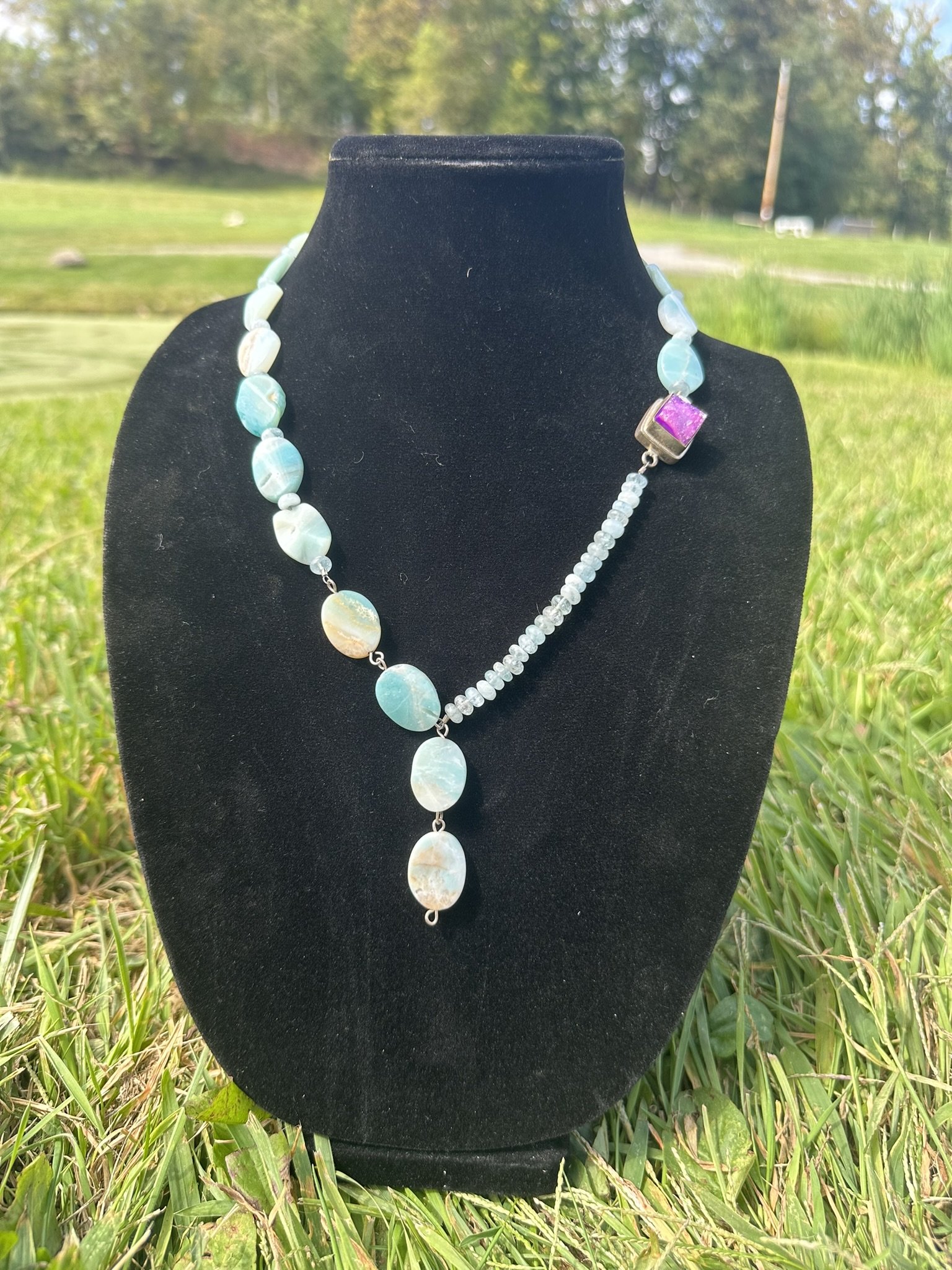 Asymmetrical Aquamarine Necklace