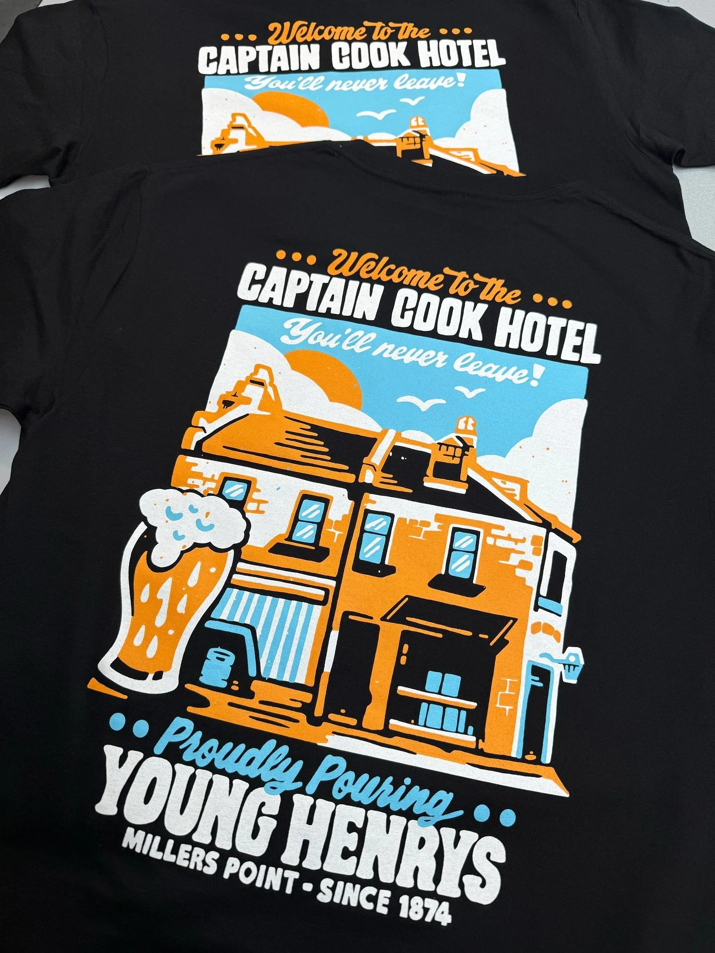 Fresh batch printed up of the @cptcookhotel x @younghenrys x @sindysinn tee.