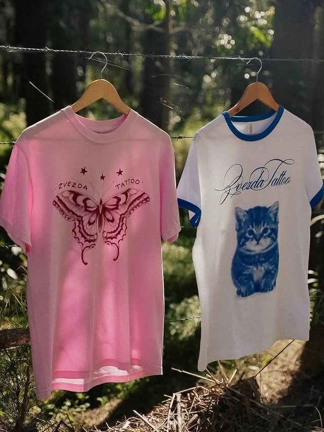 Couple of new tees we had the pleasure of printing up for @zvezda.tattoo down at @highhopestattooaus in Wollongong.