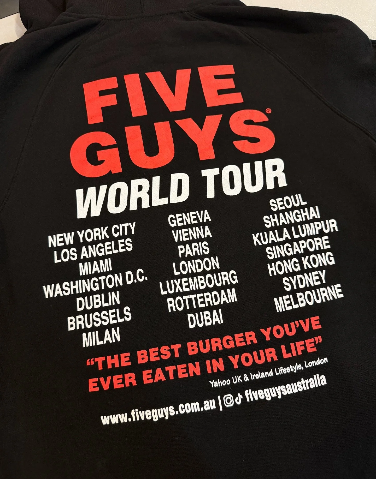 Recently printed up a bunch of hoods for the @fiveguysaustralia team.