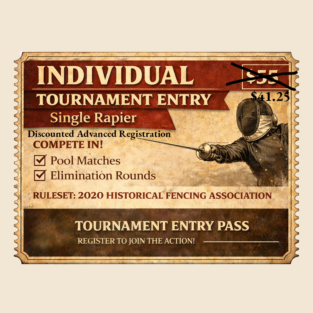 Individual Tournament Entry: Single Rapier