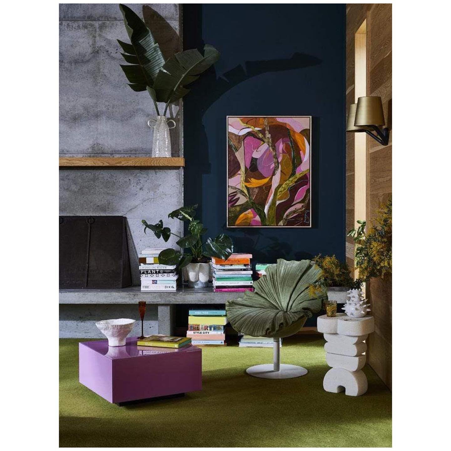 Colour brings joy to everything from our food, clothes, homes and mood&hellip;. Which we so desperately need these days&hellip;. so enjoy this colourful situation that we created earlier in the month for @greenhouseinteriors with @chrisdehoogartist a