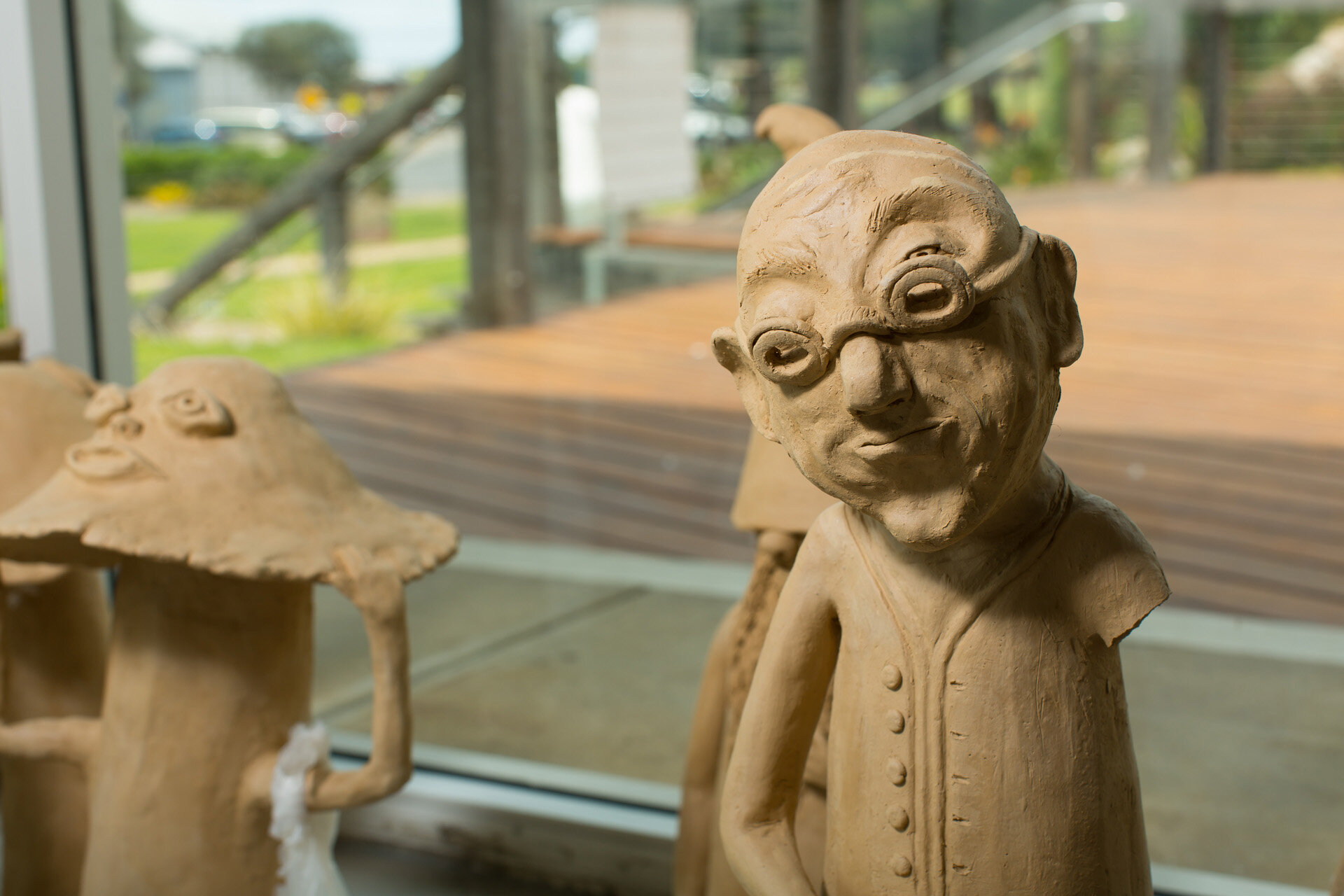 Detail of Terracotta Worriers at Signal Point Gallery Goolwa
