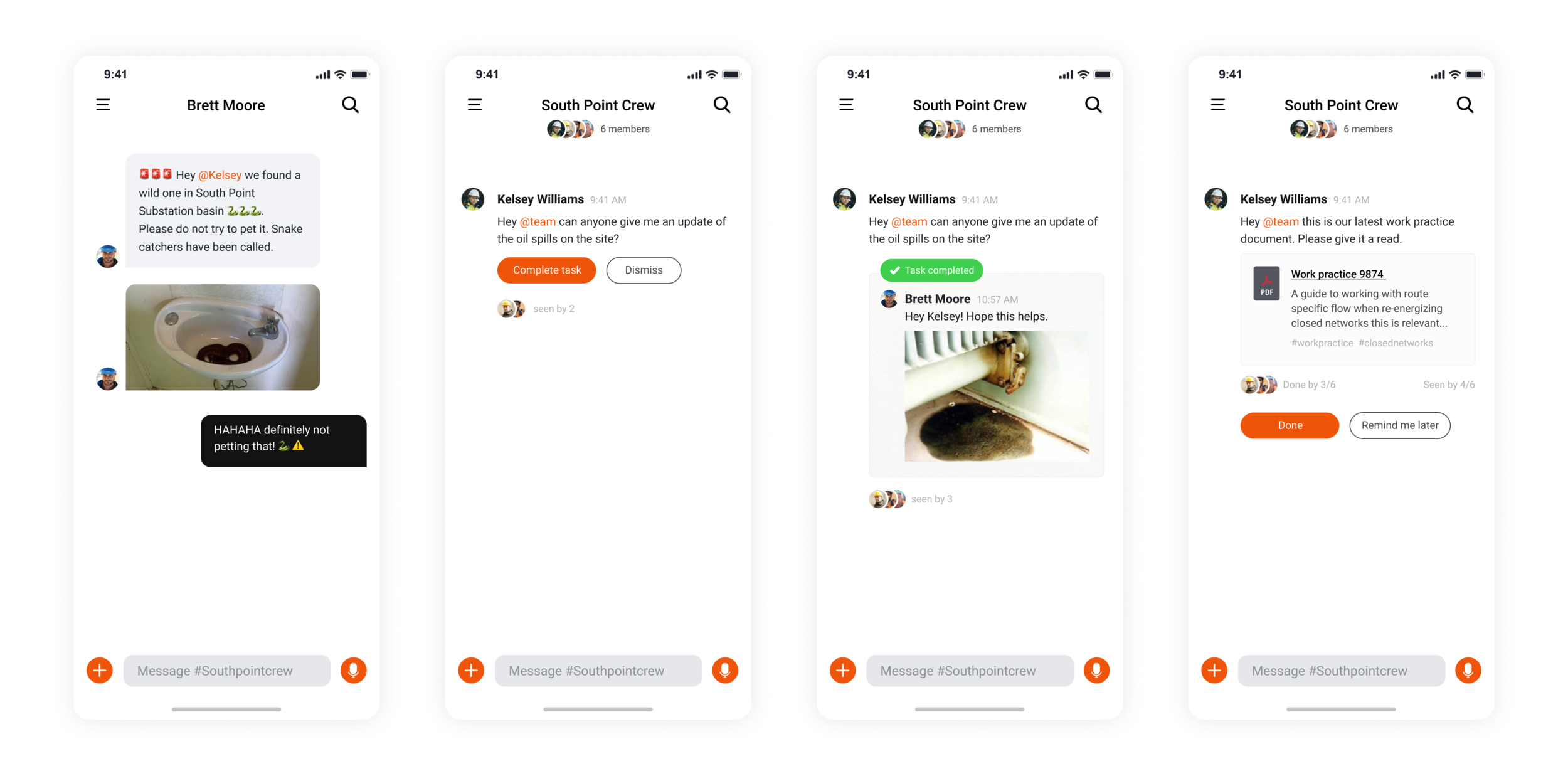 Prototype Scenario: There's been an oil leak at Spencer street. You need to know how bad the situation is, there may be some members of your team onsite already that could help you, but you don't know exactly who is there.