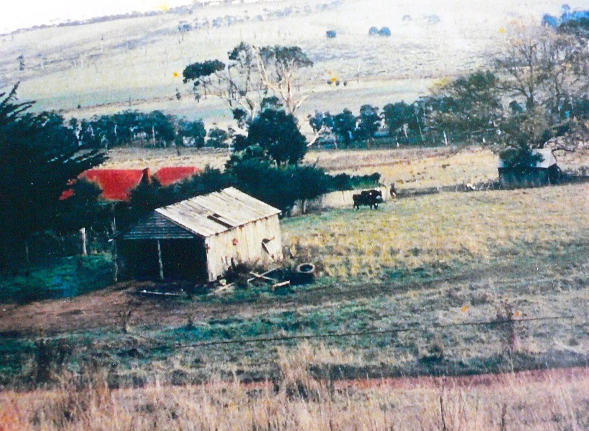 The original Couch home at Bellevue homestead (red roof with  blacksmith shed.